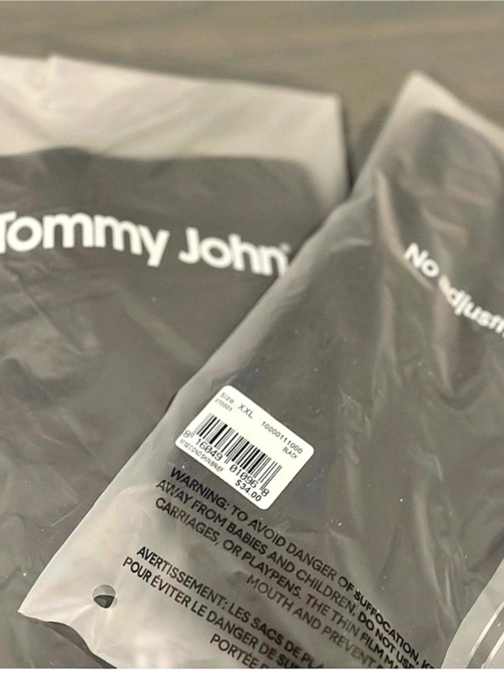 NWT 6 Tommy John Second Skin Brief Briefs XXL Black, Sealed.